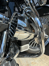 Load image into Gallery viewer, Chrome 6.5 inch billet highway bar speaker pods with Aquatic AV RGB speakers on Road King