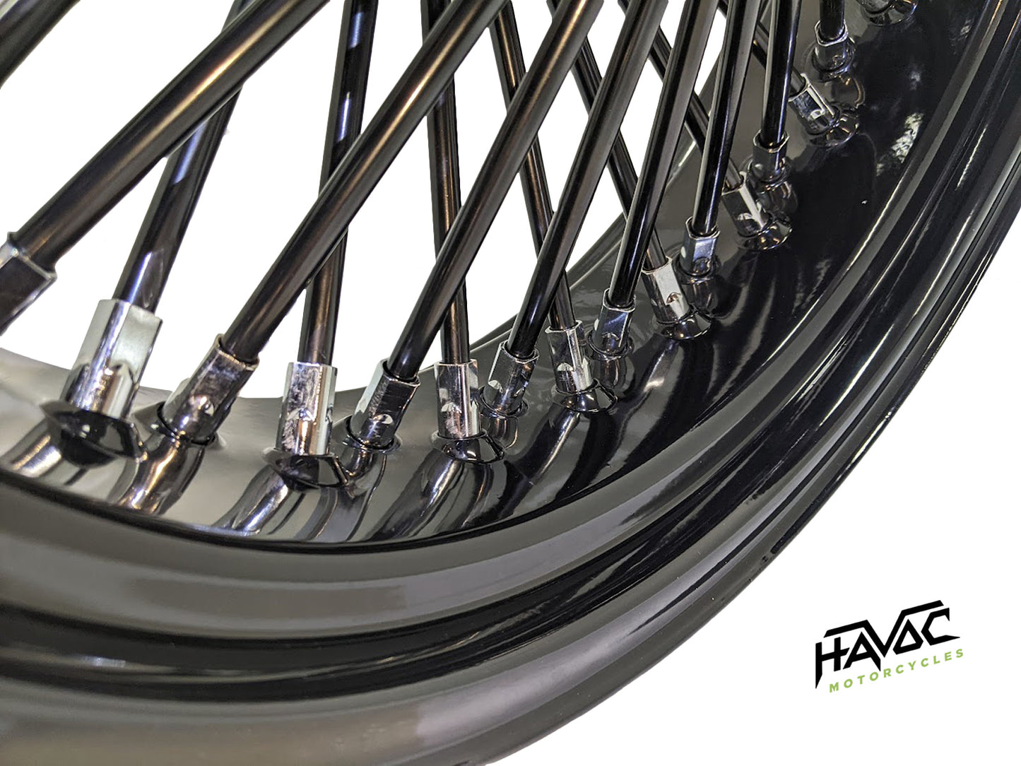 Fat Spoke Wheel, 18 x 3.5 Rear, Black, Harley FLH Touring Model Year 2000 with ¾” Bearings