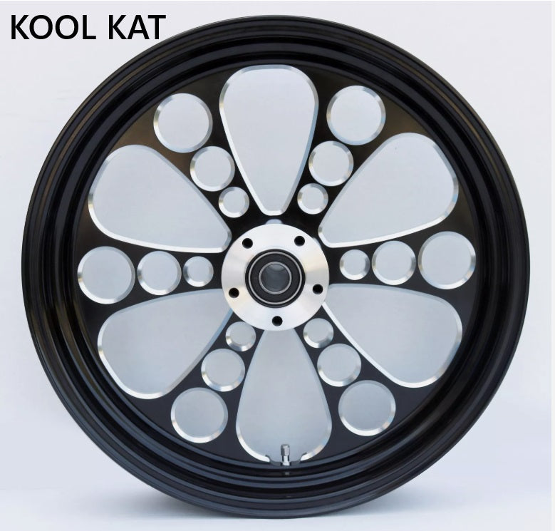 Ultima Kool Kat Black Cut 21" x 3.5" Front Wheel - Sportster, Dyna, Softail, Touring