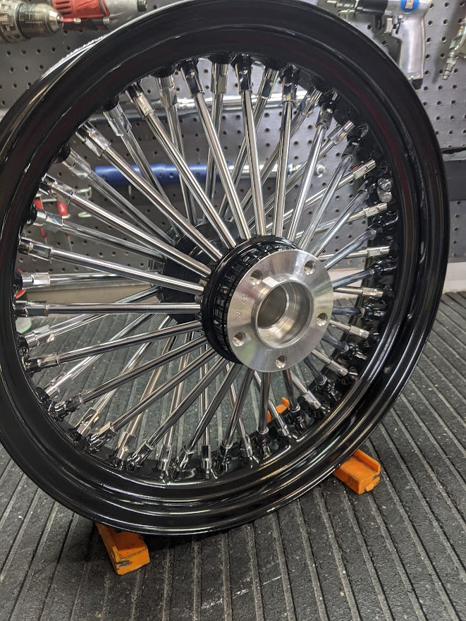 Blemished King Spoke 16x3.5 Black and Chrome Rear