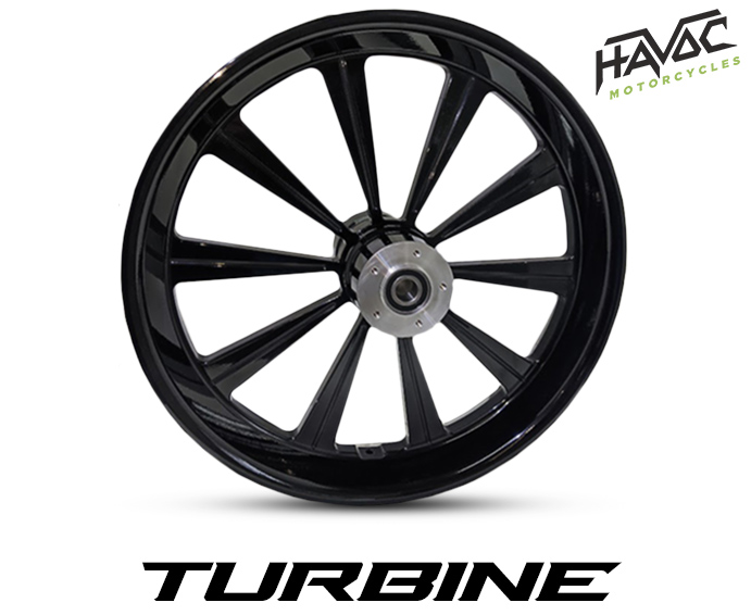 Turbine Billet 16x3.5 Black Rear Wheel for 2000-2007 Harley Davidson Touring