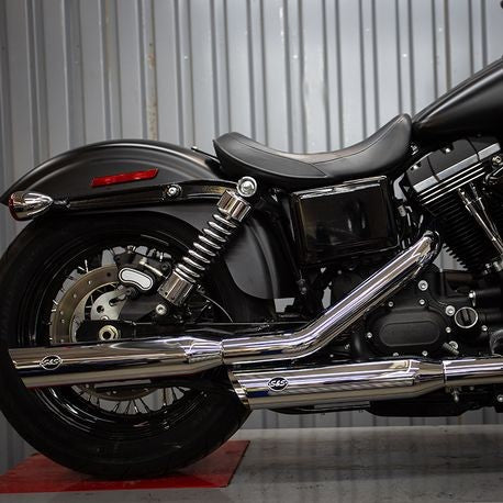 SLASH CUT SLIP-ONS for 1995–2009 DYNA® MODELS with STAGGERED EXHAUST–Chrome