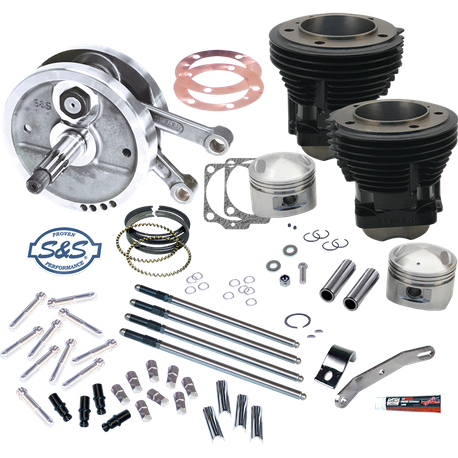 96" Sidewinder® Big Bore Stroker Kit for 1970-'84 HD® Big Twins - GlossBlack Finish