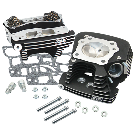 S&S® Super Stock® 79cc Cylinder Head Kit For 2006-'16 HD® Big Twins - Wrinkle Black Powder Coat Finish