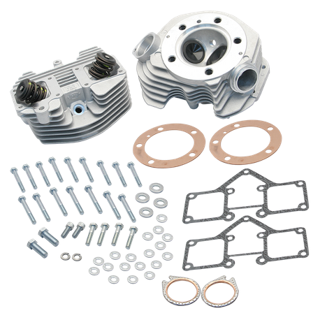 S&S® Super Stock® 3-5/8" Bore O-Ring Style Single Plug Cylinder Head Kit For 1966-'78 HD® Big Twins - Natural Aluminum Finish