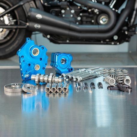 Gear Drive 540G Cam Chest kit with Chrome Pushrod Tubes for Oil Cooled 2017-up M8 Models