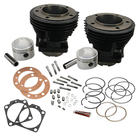 84" 86" or 88" 3-7/16" Bore Cylinder and Stroker Piston Kit for 1966-'84 HD® Big Twins - Gloss Black FInish