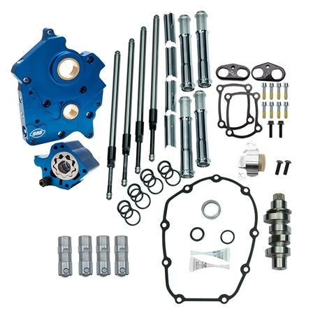 Chain Drive 475C Cam Chest Kit with Chrome Pushrod Tubes for Oil Cooled 2017-up M8 Models