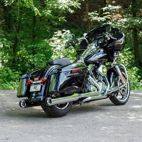 Mk45 TOURING MUFFLER for 1995–2016 TOURING MODELS—Chrome with Chrome Thruster End Cap