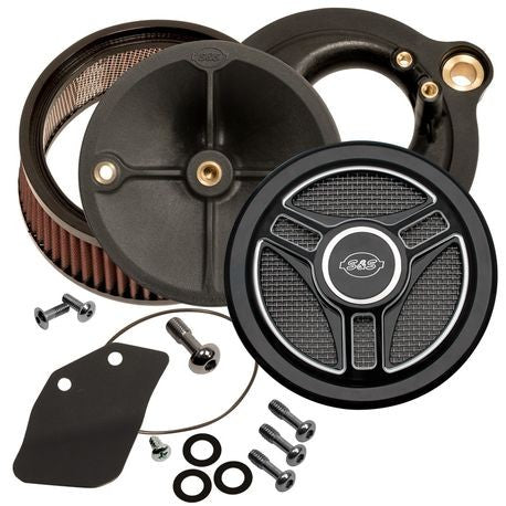 S&S® Stealth Air Cleaner Kit With Tri-Spoke Cover for 2017-Up HD® M8 Models With Stock Throttle Body
