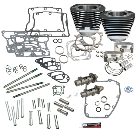 S&S 106" Big Bore Hot Set Up Kit® Without Cylinder Heads For 2007-'17 Big Twins - Wrinkle Black