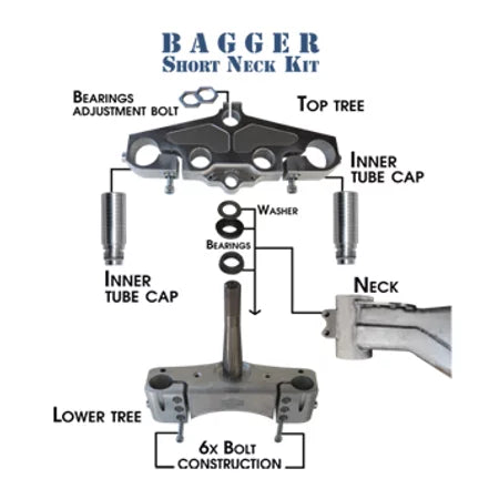 BUILDERS KIT Weld In Short neck Tube and Tree kit - 1990-2022