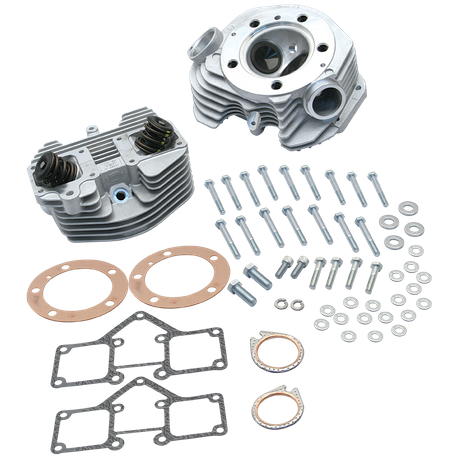 S&S® Super Stock® 3-5/8" Bore Band Style Dual Plug Cylinder Head Kit For 1979-'84 HD® Big Twins - Natural Aluminum Finish