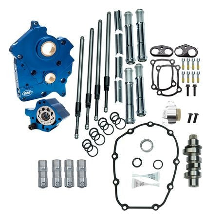 Chain Drive 465C Cam Chest Kit with Chrome Pushrod Tubes for Oil Cooled 2017-up M8 Models