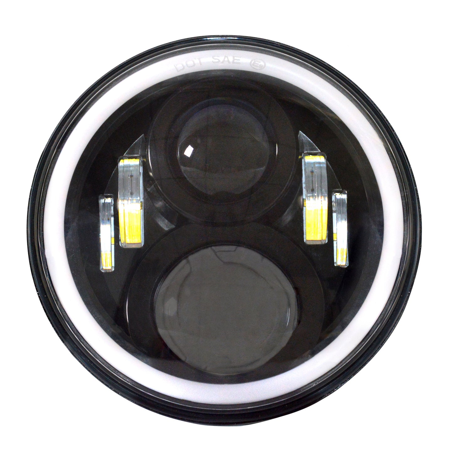 7" BLACK LED HEADLIGHT WITH HALO RING