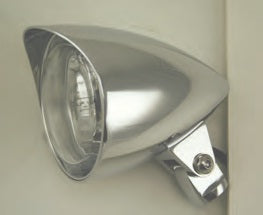 8-339 CHROME HEADLIGHTS 3-1/2” in dia, 5-1/2” long, 12V H4-55/60W-hi and low Beam.