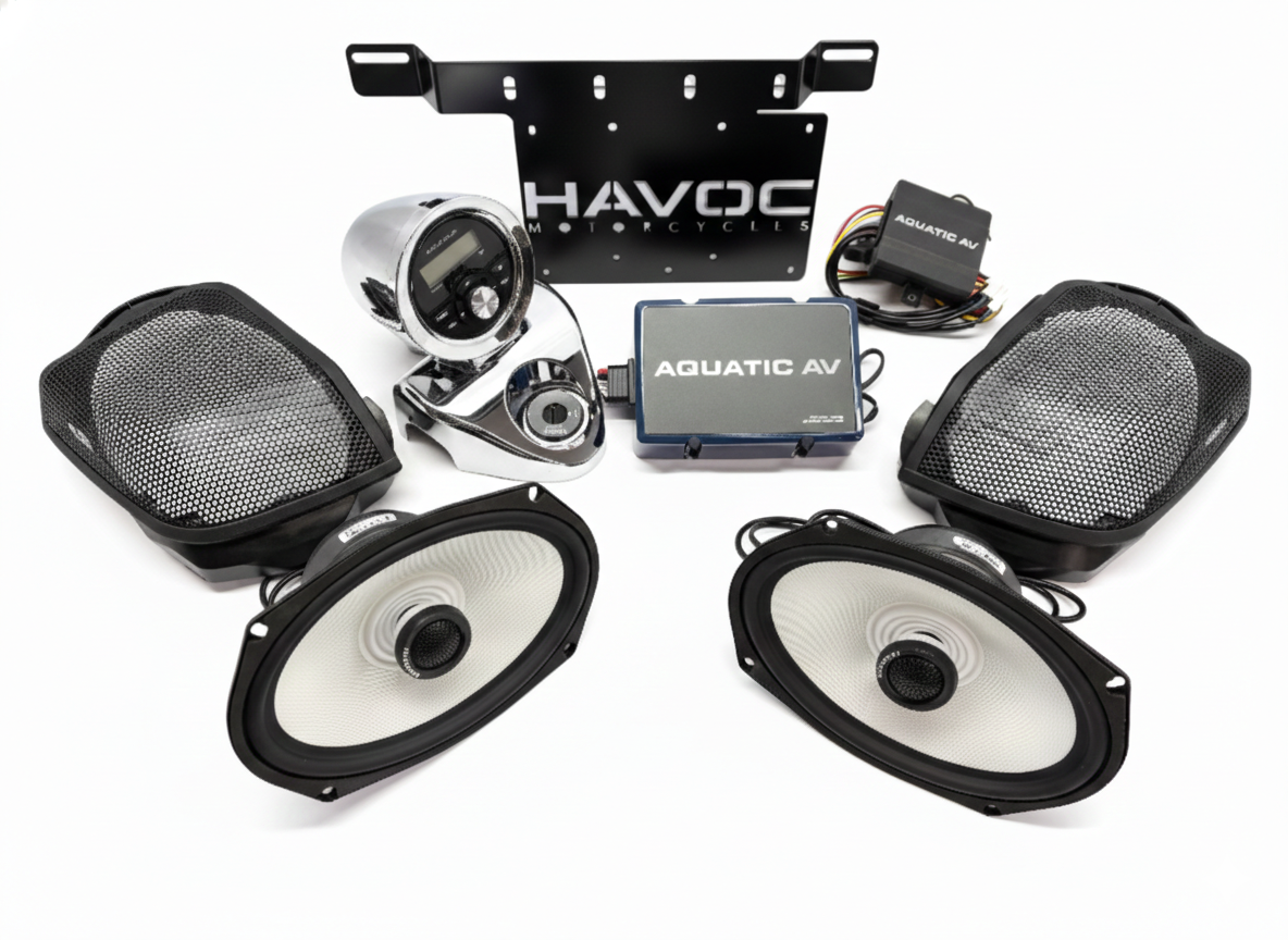 Havoc Roar Stereo 300.2 SB Saddlebag Sport System for Road King