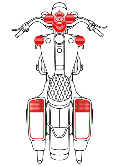 Havoc Roar Stereo HRS-ST-1104.6 BADDAD Softail 6-Speaker Surround Sound