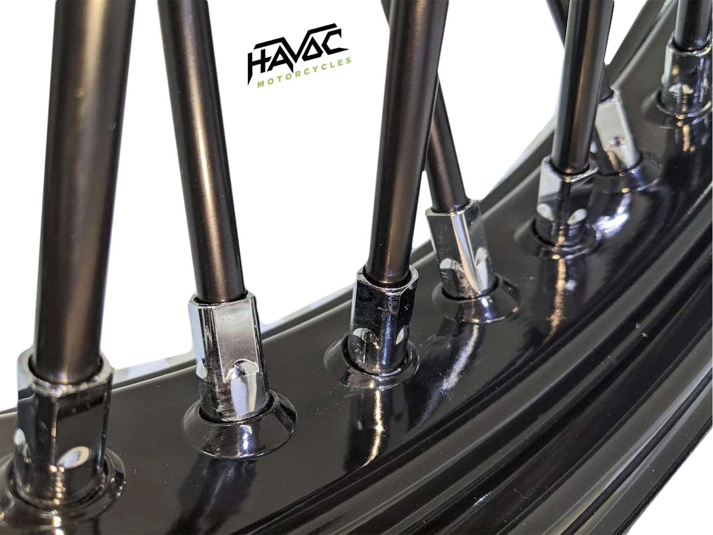 Fat Spoke, Black and Chrome, 18x5.5 Cush Drive, Without ABS