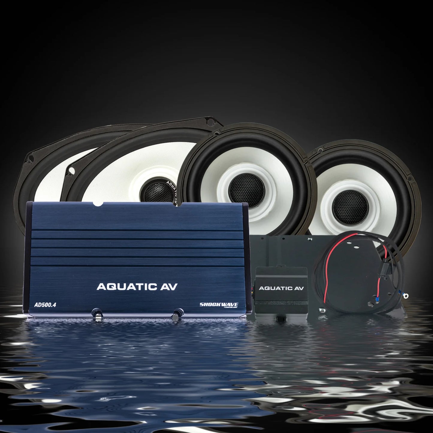 Aquatic AV Batwing ULTRA RGB Speaker and Amp Kit (BT300 & BT301) for Harley-Davidson