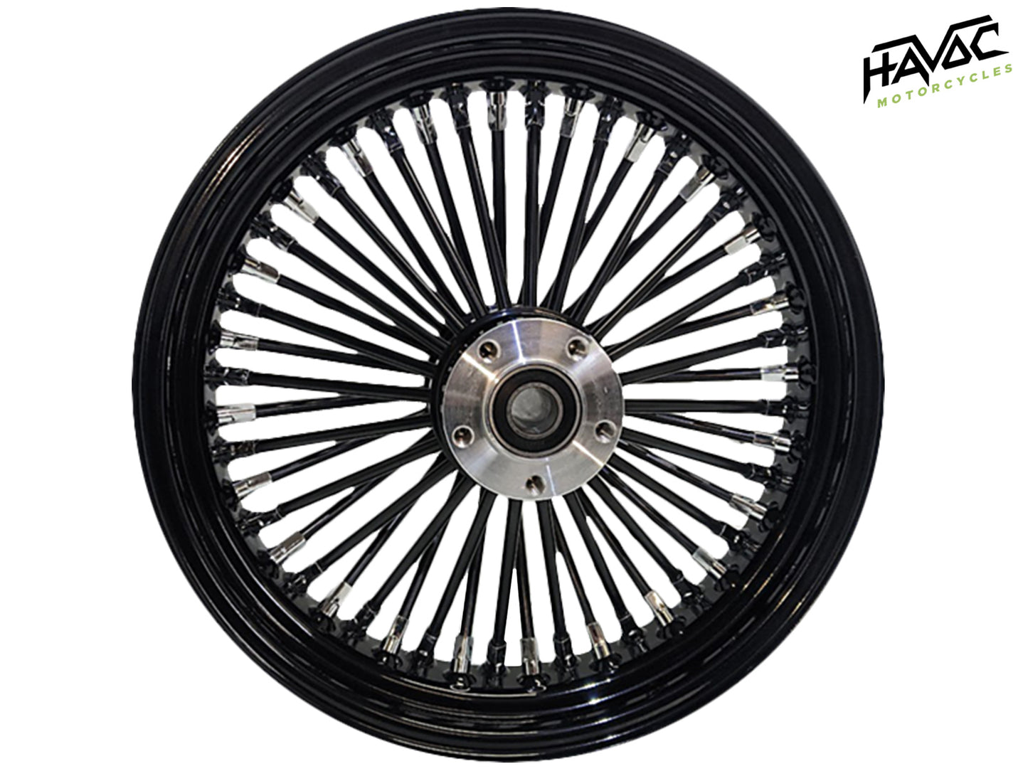 Fat Spoke Wheel, 18 x 3.5 Rear Wheel, Black, Harley FLST Softail Heritage, Fat Boy, Deluxe 2008-2017, ABS