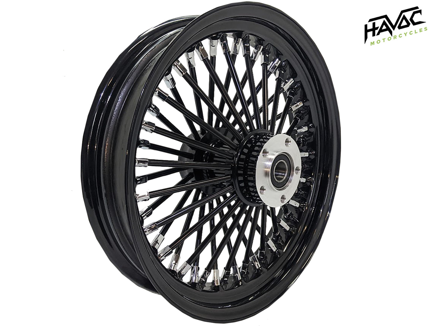 Fat Spoke Wheel, 18 x 3.5 Rear Wheel, Black, Harley FLST Softail Heritage, Fat Boy, Deluxe 2008-2017, ABS