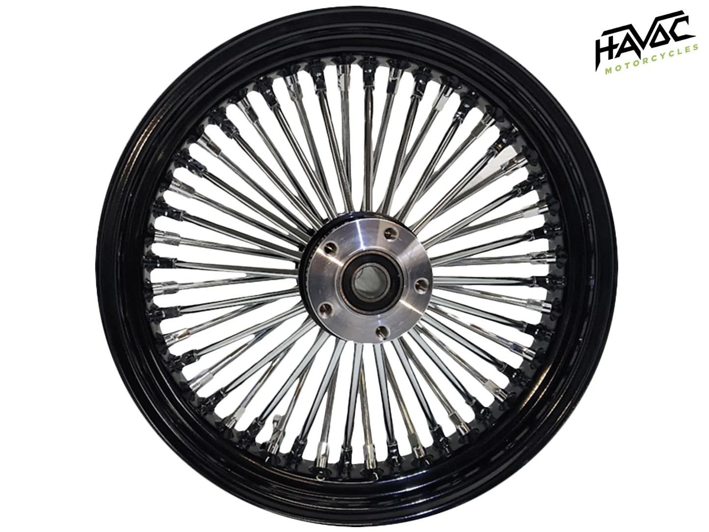 Fat Spoke, Black and Chrome, 18x5.5 Cush Drive, Without ABS