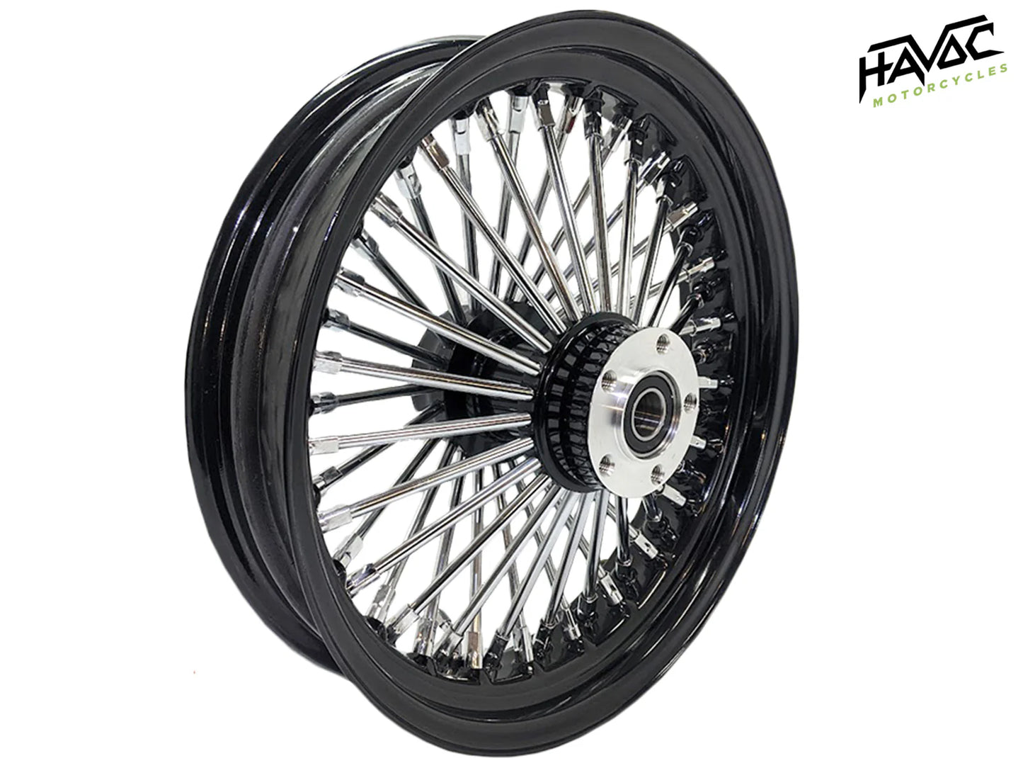 Fat Spoke, Black and Chrome, 18x5.5 Cush Drive, Without ABS