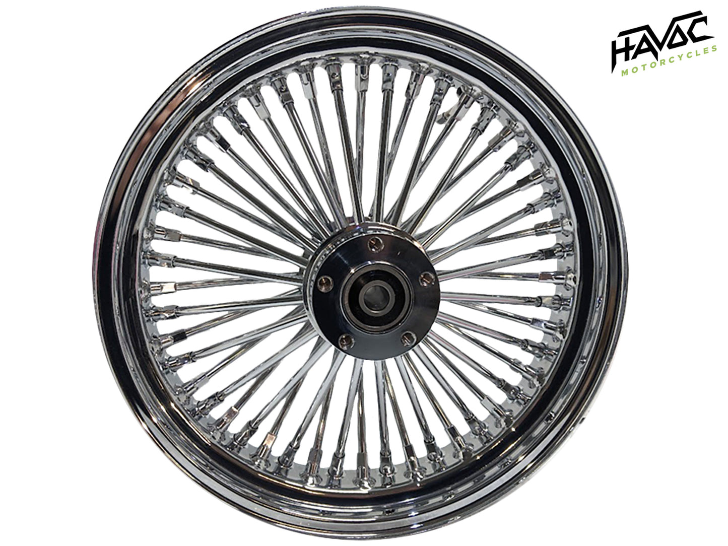 Fat Spoke 16x3.5 Chrome, Rear for FLH 2001-2007, Electra Glide, Street Glide, Road Glide, Road King, Rear, Chrome, 1" Bearings