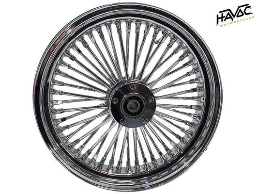Fat Spoke Wheel, 18 x 3.5 Rear Wheel, Chrome, Harley FLH Touring 2002-2007 with 1" Bearings
