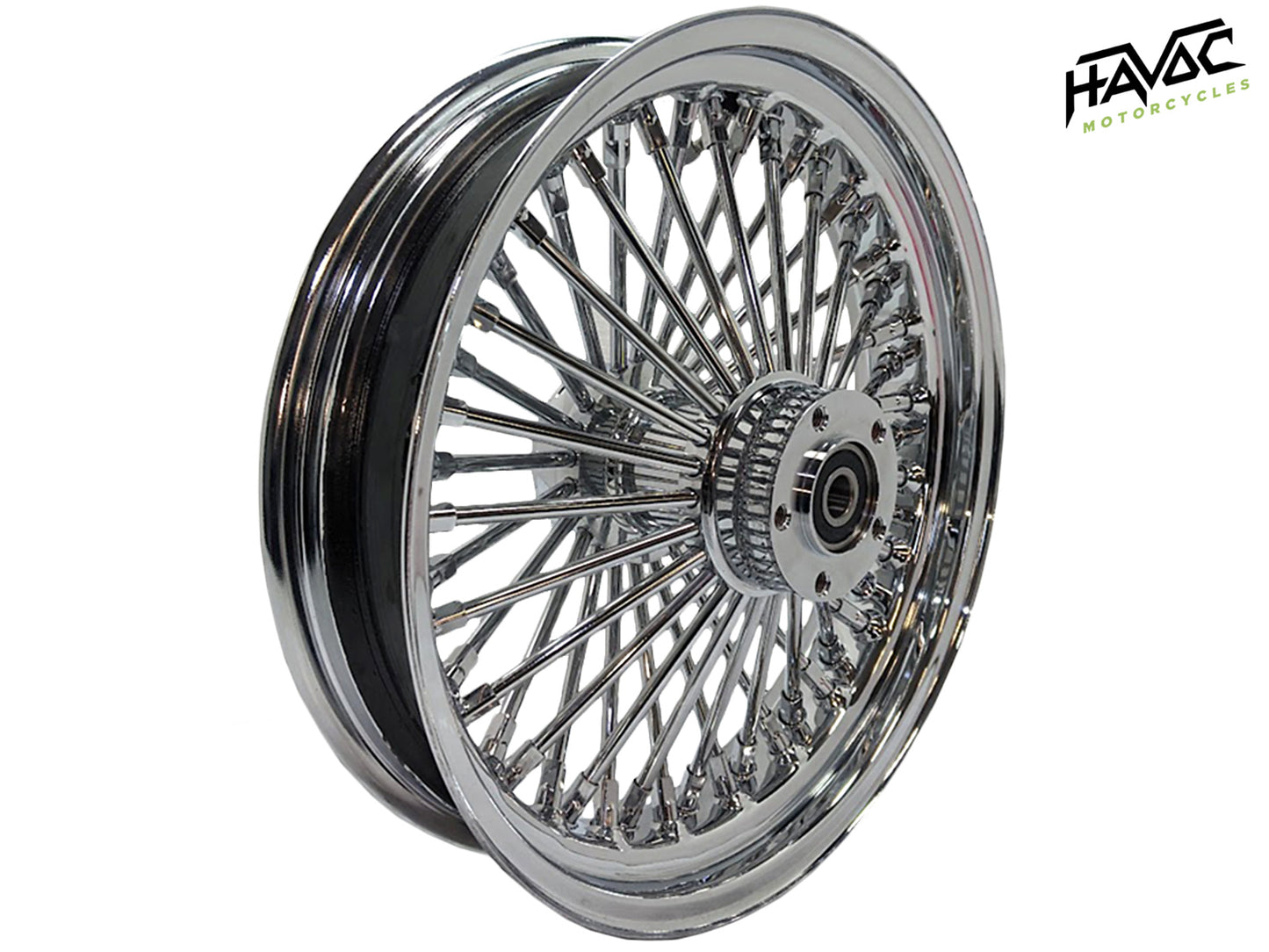Fat Spoke Wheel, 18 x 3.5 Rear Wheel, Chrome, Harley FLH Touring 2002-2007 with 1" Bearings