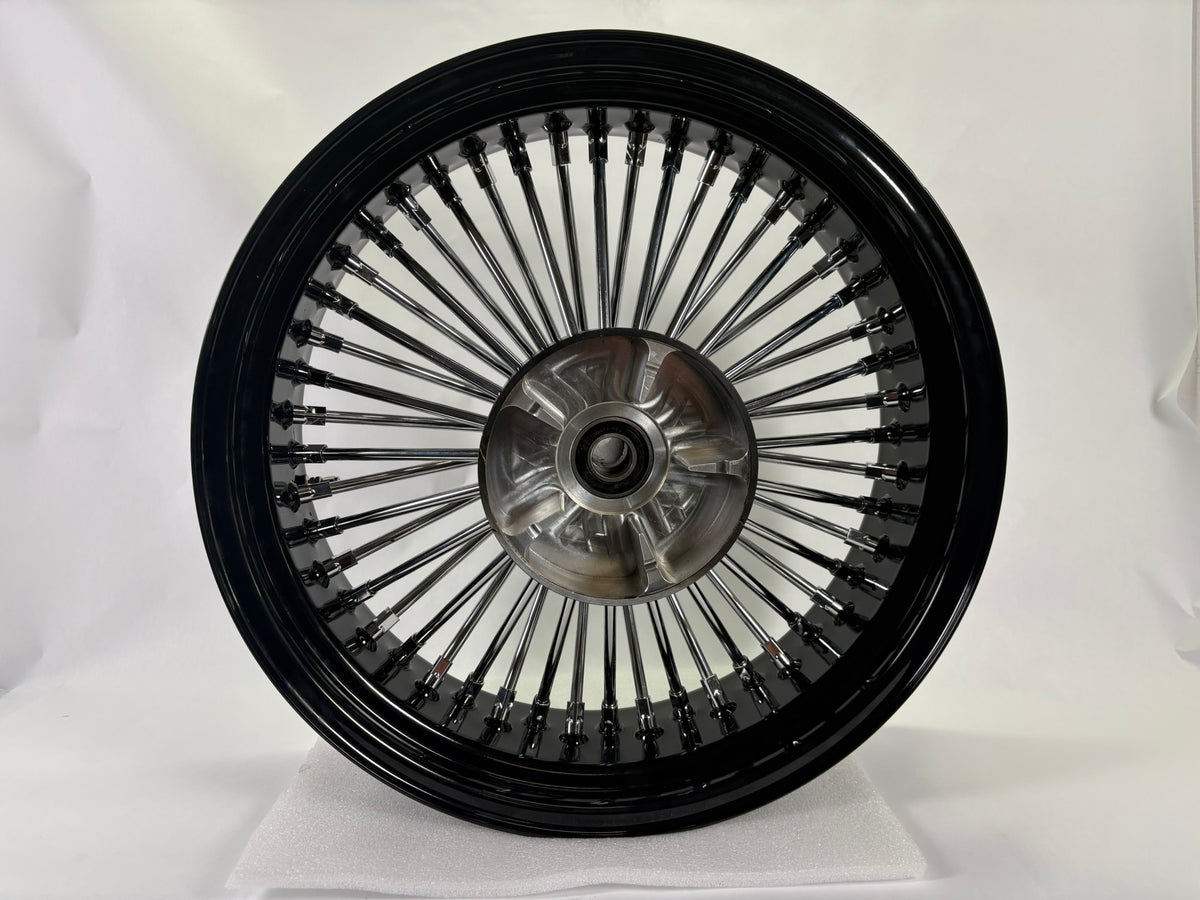Fat Spoke, Black and Chrome, 18x5.5 Cush Drive, Without ABS