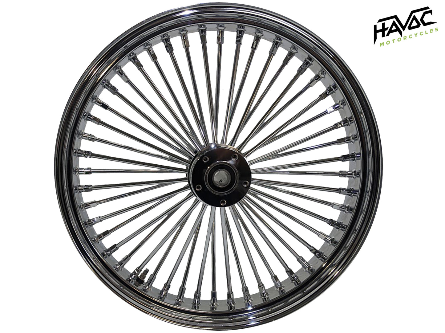 Fat Spoke 21 x 3.5 Dual Disc Front, All Chrome, for 2008-2023 Touring Models without ABS