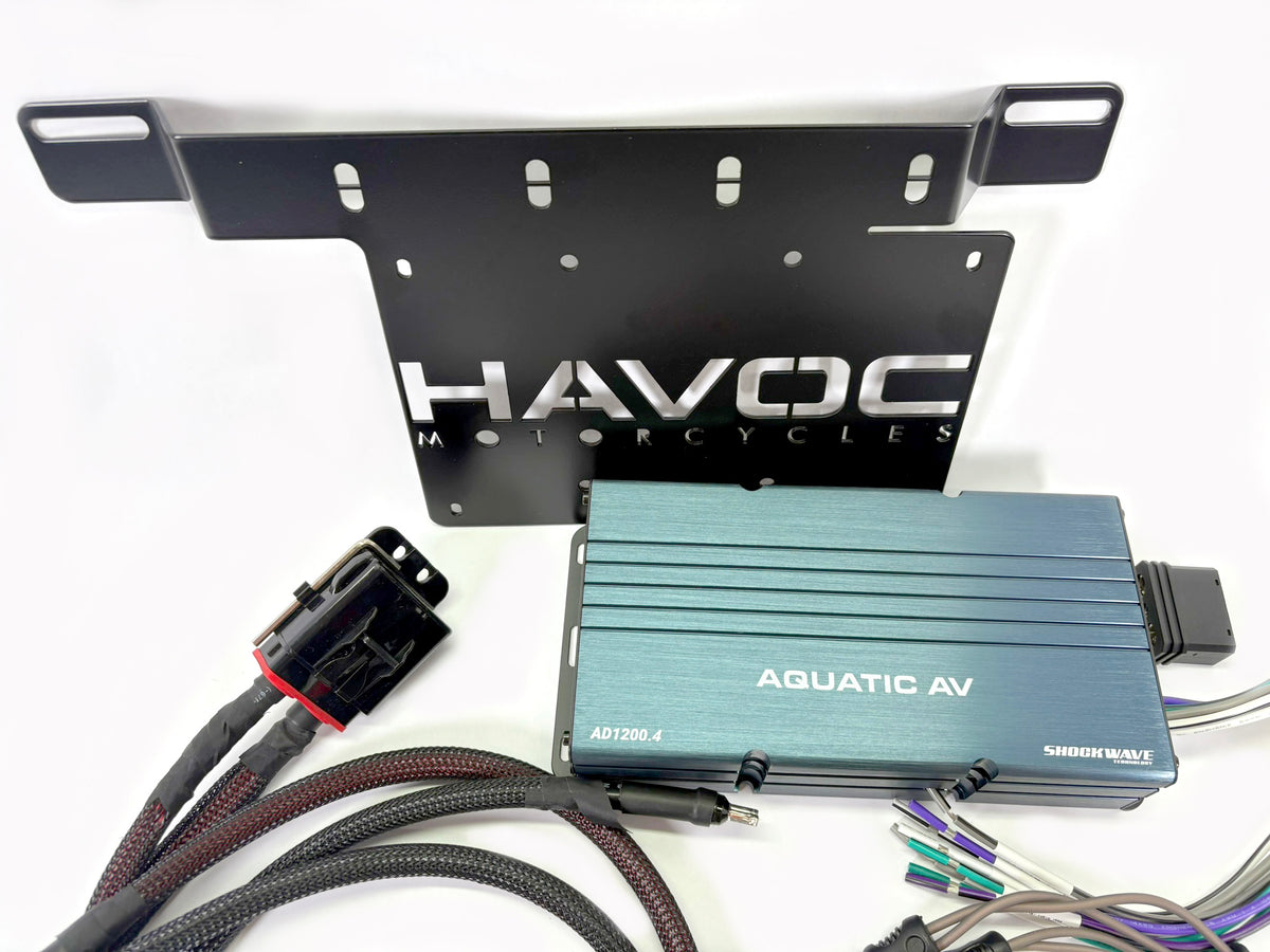Aquatic AV Saddlebag Harley Amp Kit