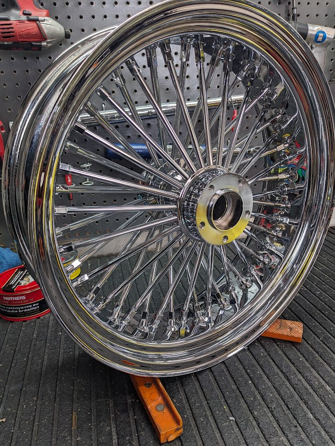 18x5.5 Dual Disc Fat Front Chrome - Minor Defect in Chrome $200 OFF!