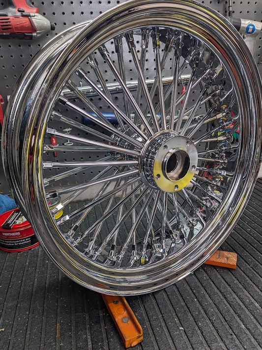 18x5.5 Dual Disc Fat Front Chrome - Minor Defect in Chrome $200 OFF!