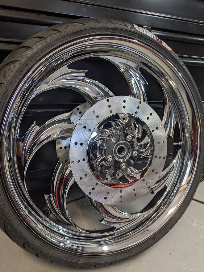 CLEARANCE Wheel Package 23 x 3.75 Assault Chrome with Tire and Rotors