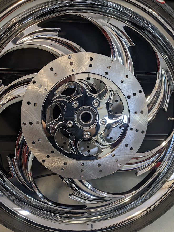 CLEARANCE Wheel Package 23 x 3.75 Assault Chrome with Tire and Rotors