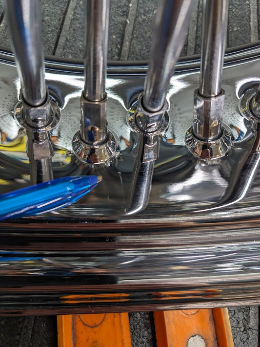 18x5.5 Dual Disc Fat Front Chrome - Small Scratch $100 OFF!