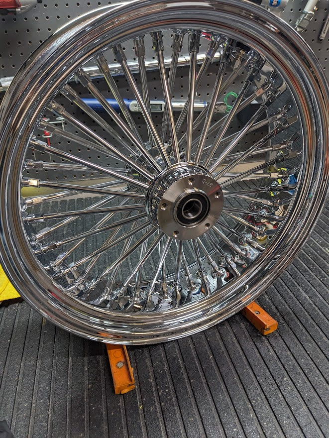 18x5.5 Dual Disc Fat Front Chrome - Small Scratch $100 OFF!