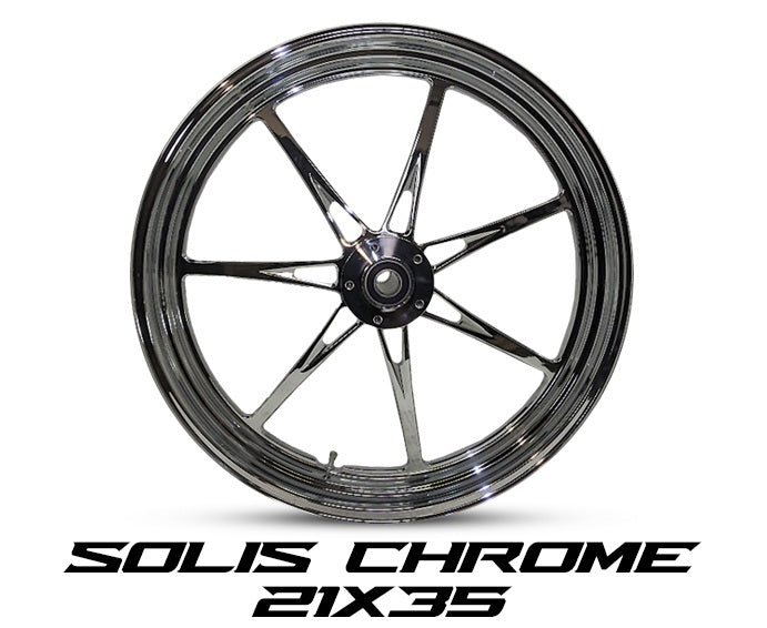 Havoc "Solis" 21x3.5 Chrome Dual Disc Front Wheel for Harley Touring