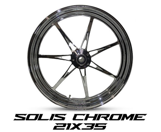 Havoc "Solis" 21x3.5 Chrome Dual Disc Front Wheel for Harley Touring