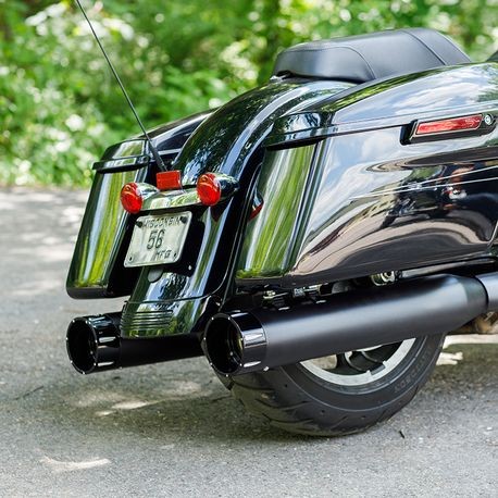 Mk45 TOURING MUFFLER for M8 TOURING MODELS—Black with Black Tracer End Cap