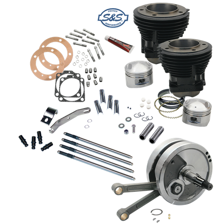 93" Sidewinder® High Compression Big Bore Stroker Kit for 1970-'84 HD® Big Twins - GlossBlack Finish