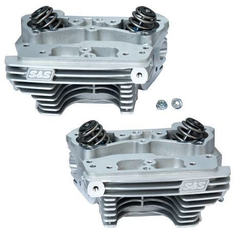 S&S® Super Stock® Cylinder Heads For S&S® 4-1/8" V-Series Engines For 1984-'99 - Wrinkle Natural Aluminum Finish