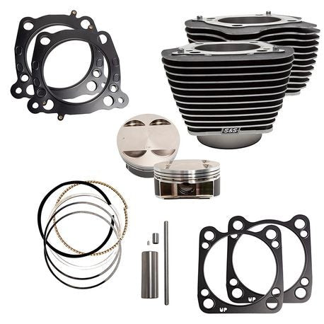 M8 Big Bore Kit, 114 to 128, Black with Highlighting, 4.250 bore x 4.5 stroke