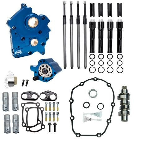 Chain Drive 475C Cam Chest Kit with Black Pushrod Tubes for Water Cooled 2017-up M8 Models