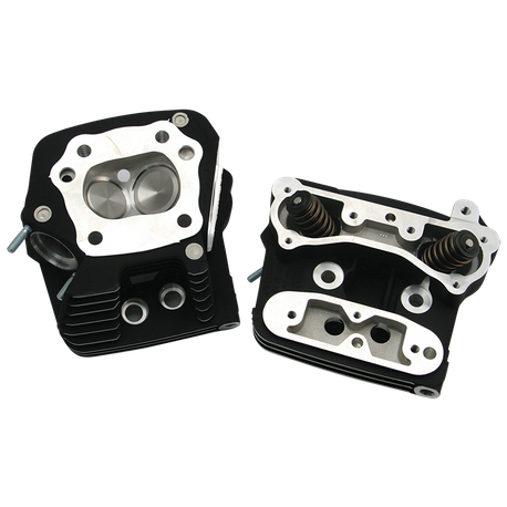 S&S® Performance Replacement Standard Compression 76cc Cylinder Heads For 1984-'99 HD® Big Twins - Black Wrinkle Powder Coat Finish