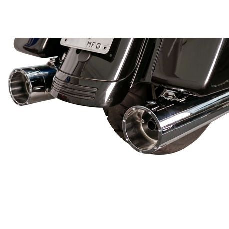 Mk45 EC Slip-Ons for 2017-20 M8 Touring models, Chrome with Chrome Tracer end cap