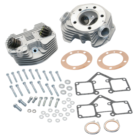 S&S® Super Stock® Stock Bore O-Ring Style Single Plug Cylinder Head Kit For 1966-'78 HD® Big Twins - Natural Aluminum Finish